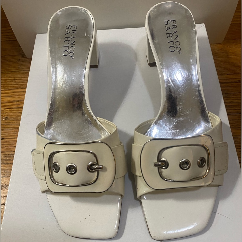 Franco Sarto white heels